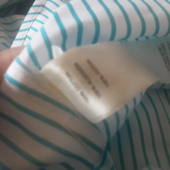 Chicos Striped Button Down Shirt Sz 0 ( S ) - Picture 6 of 6